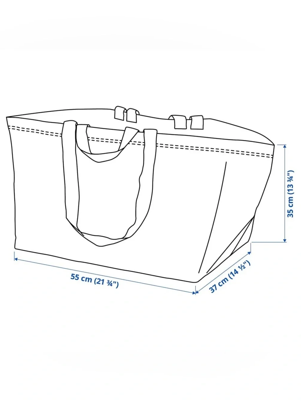 IKEA Frakta 5 Huge Blue Tote Bag with 2 set of Straps Great for grocery shopping